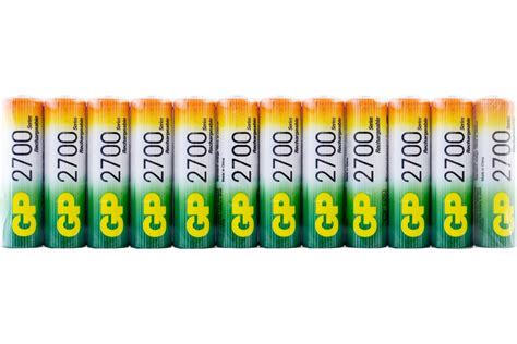 Аккумуляторные пальчиковые батарейки АА hr6 2700 mah/мАч ni-mh 12 шт GP ...