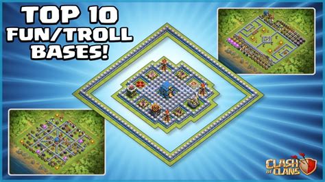 TOP 10 FUNNY TROLL CoC TH12 Base Designs With COPY LINKS Clash