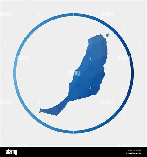 Fuerteventura Icon Polygonal Map Of The Island In Gradient Ring Round