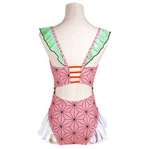 Women S Kamado Nezuko Swimsuit Anime Demon Slayer Cosplay Bathing Suit