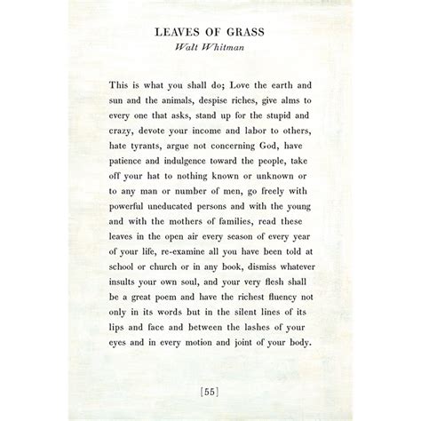 Leaves Of Grass Poetry Collection Art Print Jack And Jill Boutique