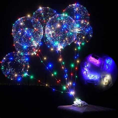 LED Light Up Bobo Balloons Party Decorative Fillable Transparent