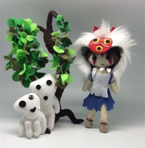 Princess Mononoke Felt Doll Ghibli Felt Plushie San Doll