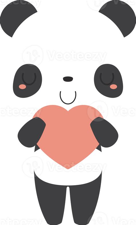 Cute Giant Panda Bear Cartoon Character Flat Design Illustration