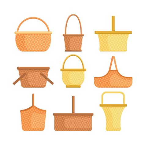 picnic basket set cartoon vector illustration 20294592 Vector Art at ...