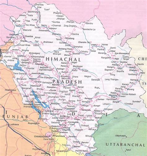 Himachal Pradesh Political Map