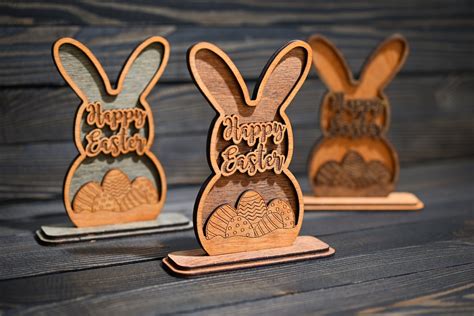 Easter Bunny Laser Cut Files Svg Dxf Glowforge Files Laser Etsy Uk