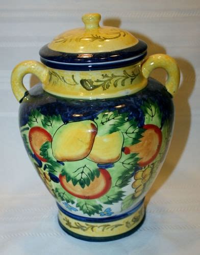 Handpainted 11 Tall Nonnis Biscotti Jar Found This At A Flea Mkt For 3 00 Biscuit Jar