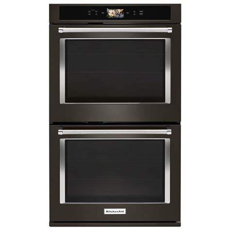 Kitchenaid Smart Self Cleaning Convection Double Electric Wall Oven Black Stainless Common