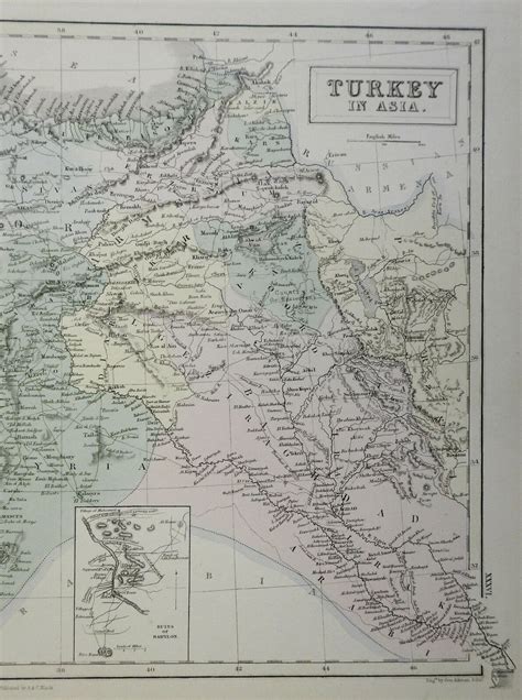 Ottoman Empire Anatolia Armenia Syria Mesopotamia Holy Land 1856 Black ...