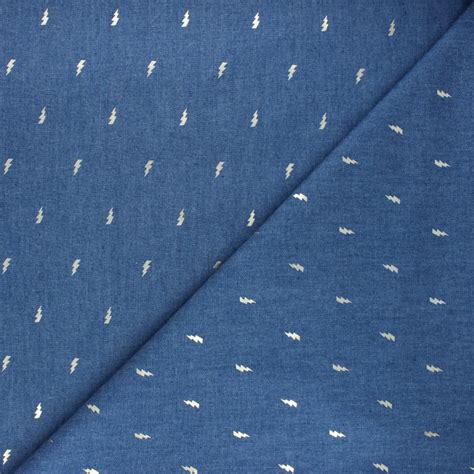 Tissu Coton Chambray Flash Bleu Ma Petite Mercerie