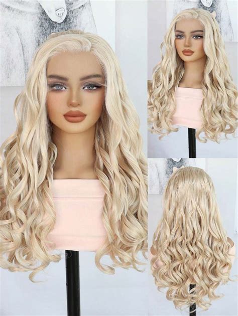 Long Curly Wavy Blonde Lace Front Wigs Pre Plucked Natural Hairline