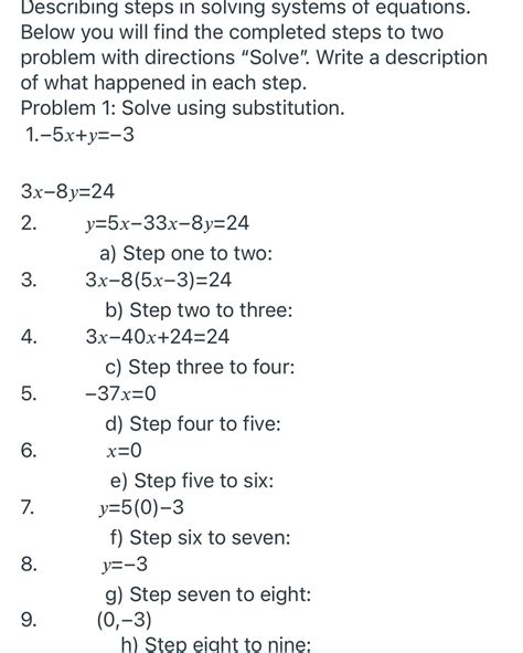 Answered Describing Steps In Solving Systems Of Bartleby