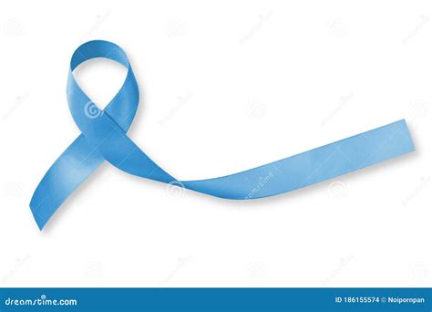 Blue Ribbon Symbolic For Prostate Cancer Awareness Campaign And Men`s