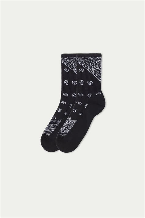 Patterned Cotton Athletic Socks - | Tezenis