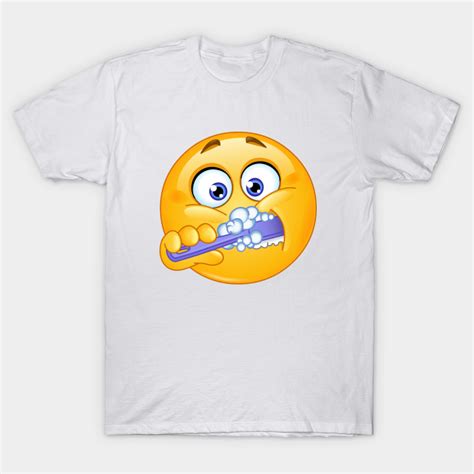 Emoji Emoticon Brushing Teeth - Emoji - T-Shirt | TeePublic