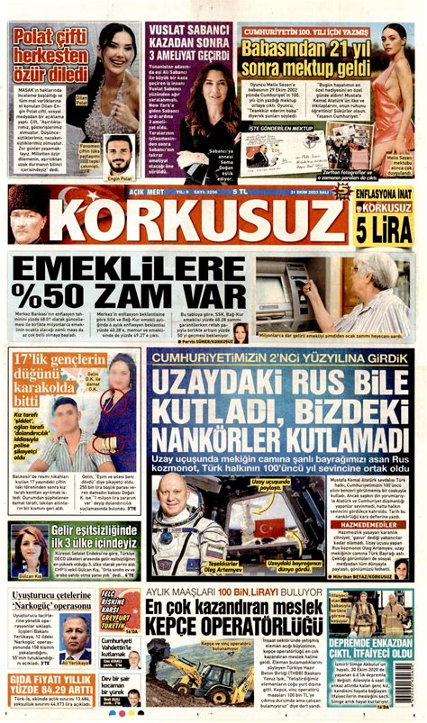 Korkusuz Gazetesi Korkusuz Man Et Oku Haberler Ekim