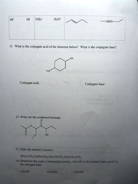 SOLVED Text NH4 H2O HF What Is The Conjugate Acid Of The Structure