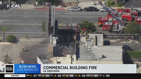 Firefighters Battling Second Alarm Fire At Commercial Building In La