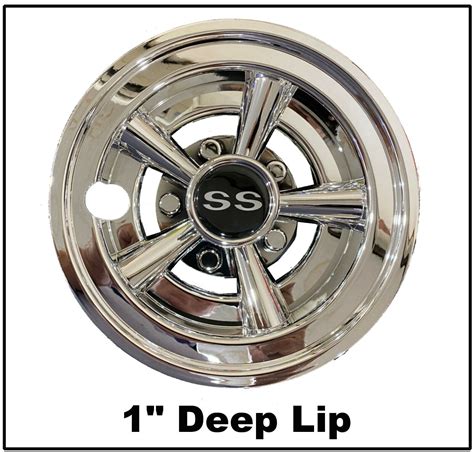 Set Of 4 SS Golf Cart Wheel Covers Hub Caps Grelly USA