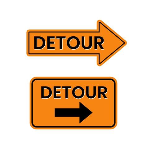 Detour Sign Vector Art, Icons, and Graphics for Free Download