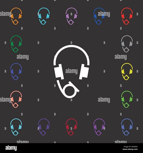 Headsets Icon Sign Lots Of Colorful Symbols For Your Design Vector