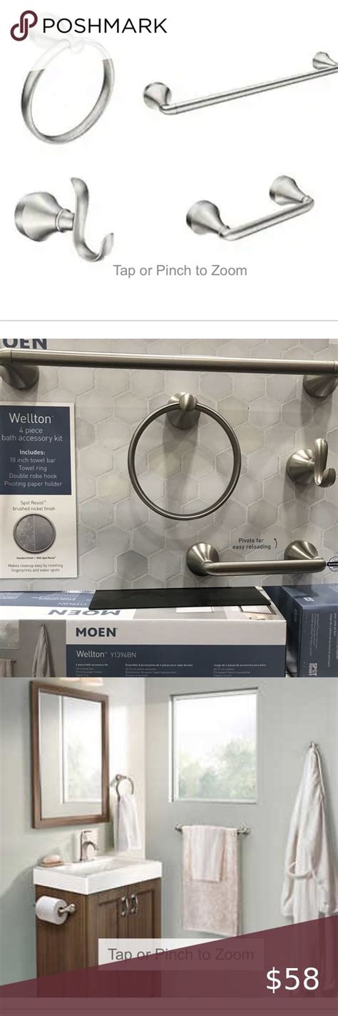 Moen Wellton 4 Piece Bath Hardware Set Large Bath Towel Bath Towels