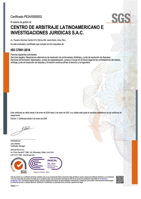 Certificaci N Iso Es Centro De Arbitraje Latinoamericano