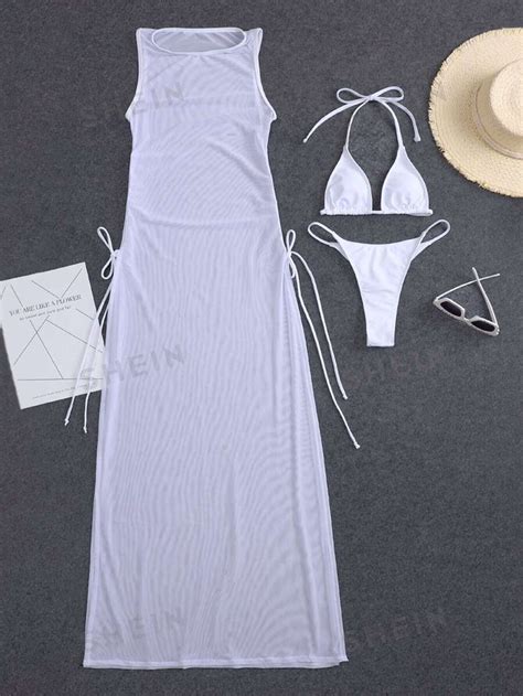 SHEIN Swim Conjunto De Bikini De Una Sola Pieza De Verano Compuesto Por Sujetador Triangular