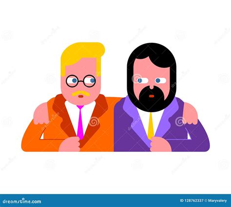 Gay Couple Two Guys Are Hugging Stock Vector Illustration Of Lgbt Adult 128762337