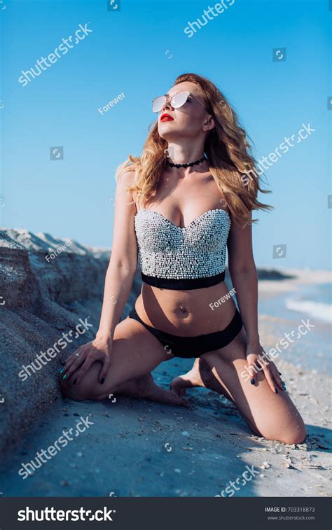 Sexy Bikini Girl Posing Beach Stock Photo Edit Now