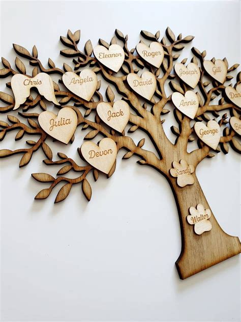 Árbol genealógico de madera Regalo Árbol genealógico Etsy México