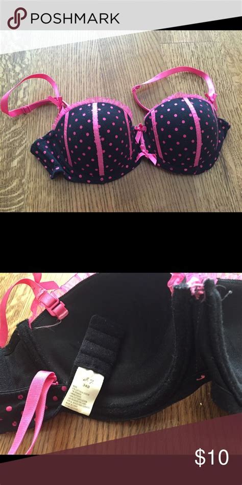 Hot Pink And Black Polka Dot Bra With Bow Accents Black Polka Dot