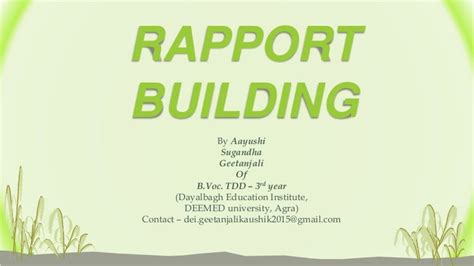 Rapport building