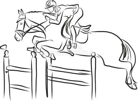 How To Draw A Horse Jumping With A Rider