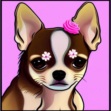 Chihuahua Kawaii Kunstbloemen Creative Fabrica