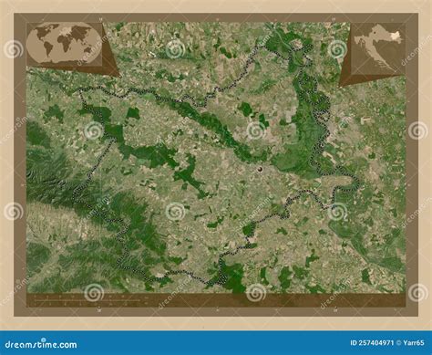 Osjecko-Baranjska, Croatia. Low-res Satellite. Capital Stock ...