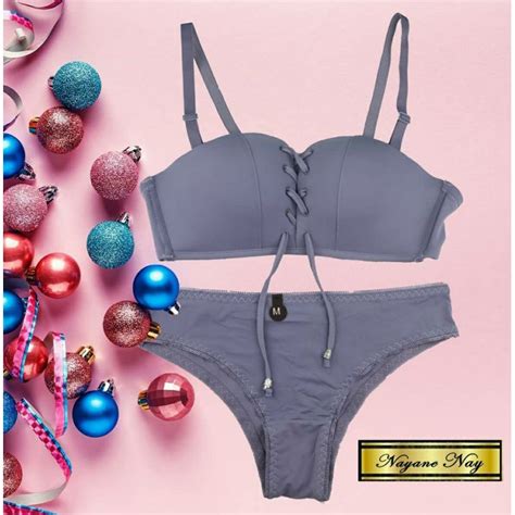 lingerie conjunto corda alças e pode ser tomara que caia também Shopee Brasil