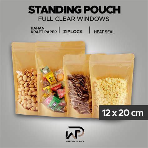 Jual Pcs Standing Pouch Craft Full Clear Windows X