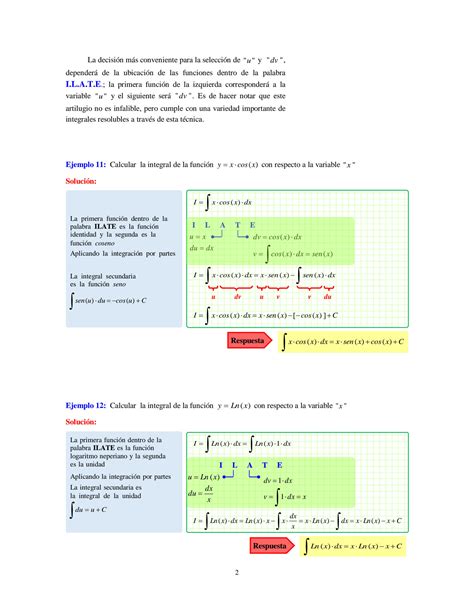 Solution Integraci N Por Partes Ejercicios Resueltos Y