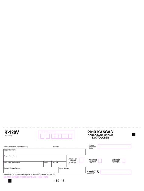 Fillable Online Ksrevenue Tax Voucher Fax Email Print Pdffiller