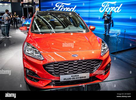 Frankfurt, Germany, Sep 2019: metallic red Ford Kuga Ecoboost Hybrid ...