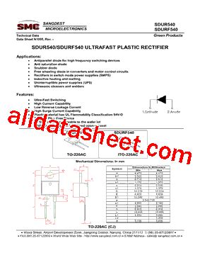 Sdurf Datasheet Pdf Sangdest Microelectronic Nanjing Co Ltd