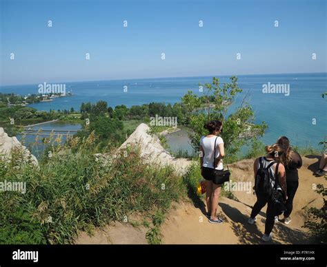 Toronto View From Edge Of The Cliff At Scarborough Bluffs To Park And