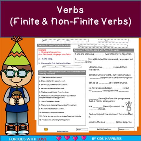 verbs finite   finite verbs  kids happiness store tpt