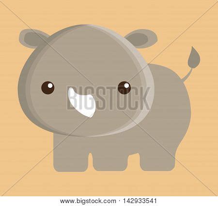 Rino Animal Cute Vector & Photo (Free Trial) | Bigstock