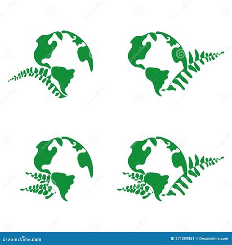 Green Planet Earth Silhouette Earth Day Logo Stock Vector