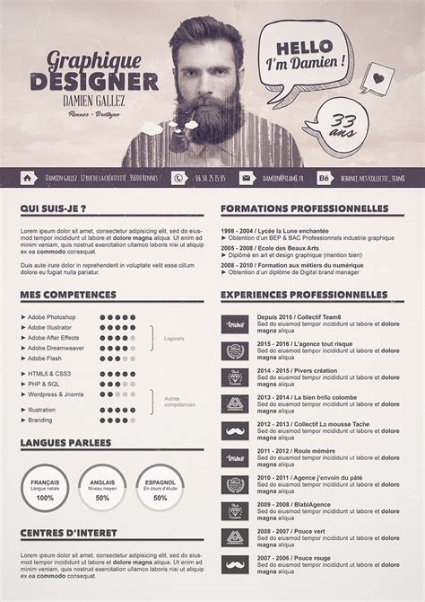 Tutoriel Cr Er Un Cv Sp Cial Graphiste Avec Photoshop Curriculums