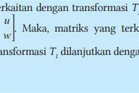 Komposisi Transformasi Dengan Matriks Materi Dan Jawaban Bab 6 Matematika Tingkat Lanjut Kelas