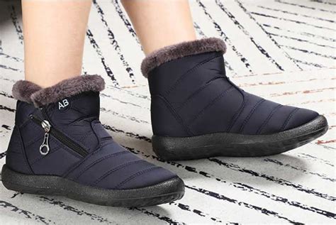 Women Fleece Ankle Snow Boots - Wowcher